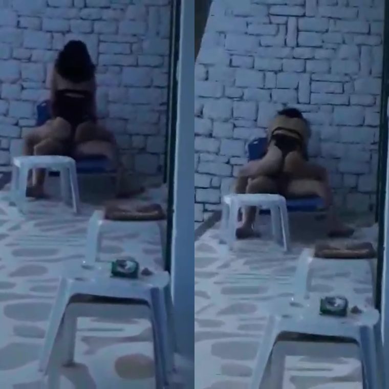 Έλληνας ματάκιας, τραβάει κρυφά, Ελληνίδα, να καβαλάει πούτσα, σε βεράντα ξενοδοχείου!
