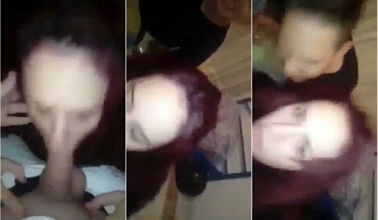 Κοκκινομάλλα Ελληνίδα ρουφάει πούτσα και ο γαμιάς της προσπαθεί να την πείσει για τρίο με τον κολλητό του